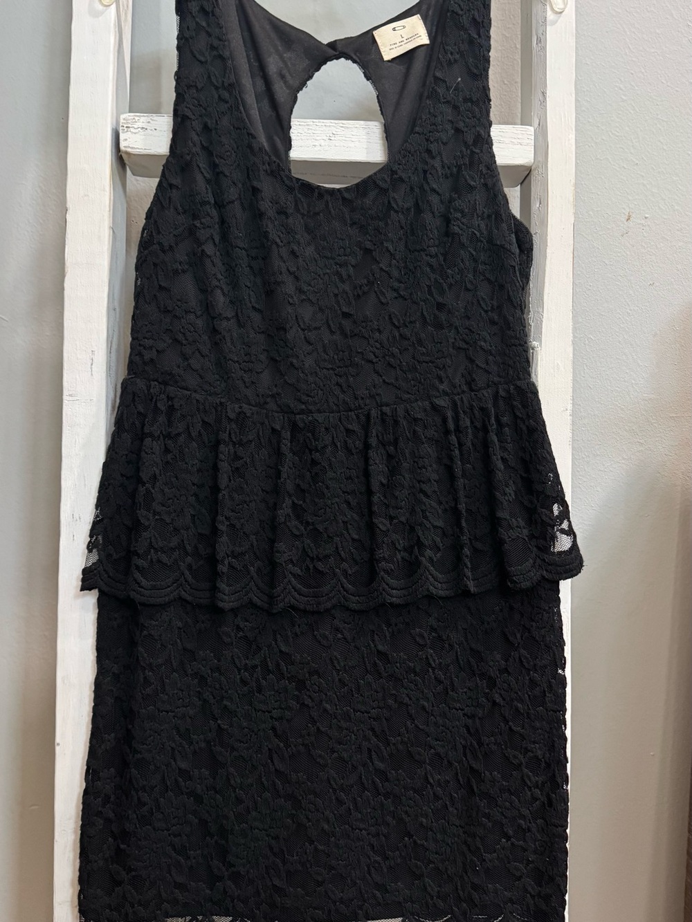 Pins & Needles Black Lace Mini Dress with Peplum
